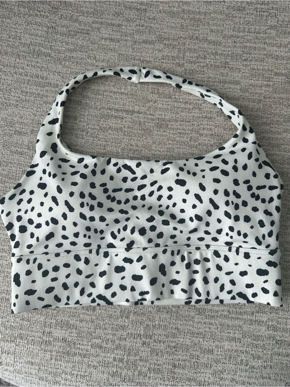 Vitality Dalmatian Print Sports Bra - Black & White Halter